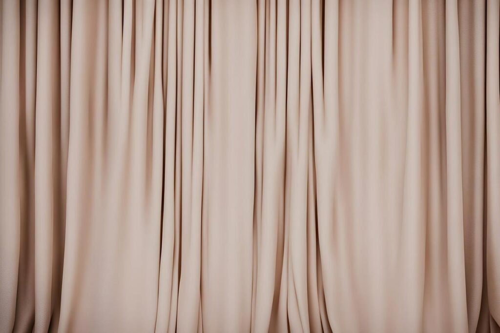 A photo of the back side of a curtain.