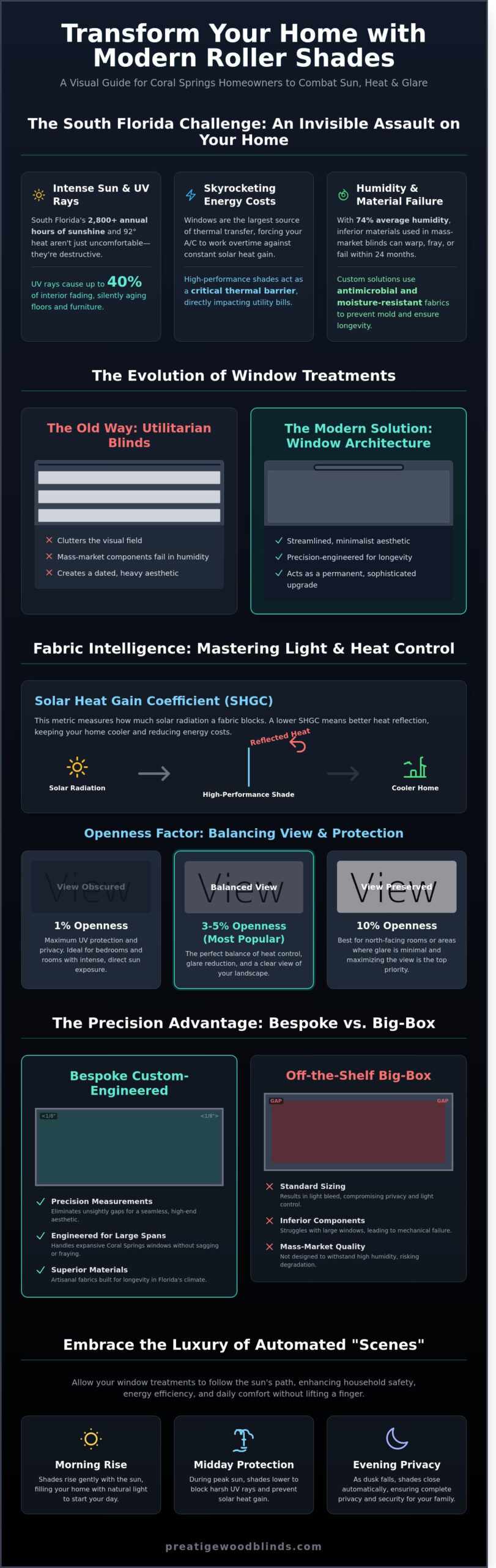 Modern Roller Shades in Coral Springs: A Bespoke Buyer's Guide to Style & Sun Control