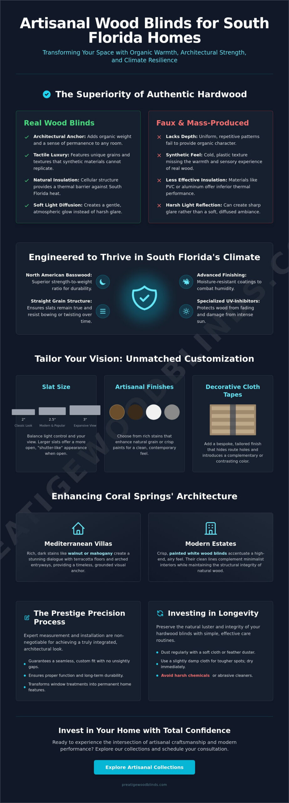 Artisanal Wood Blinds in Coral Springs: A Homeowner’s Guide to Timeless Luxury